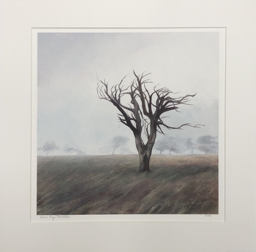 'Windswept tree on a misty fell' Print